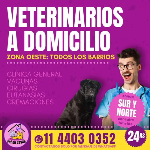 Veterinarios A Domicilio Oeste./sur/caba/ 24hs/eutanasias