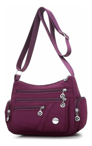 Bolsa Bandolera Tipo Kipling Morada