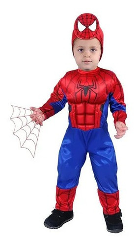 Disfraz De Spiderman Bebe C/musculos Carnavalito -