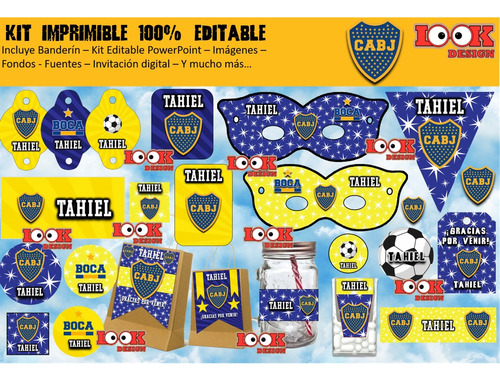 Kit Imprimible Candybar Boca Juniors 100% Editable