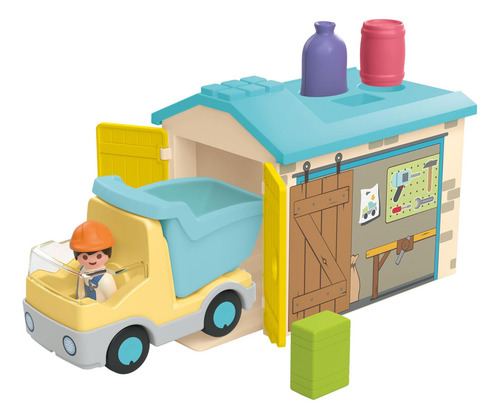 Bloques Playmobil Junior Camión De Construcción Con Garaje