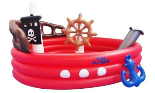 Alberca Inflable Barco Pirata Fun Flatables Color Rojo