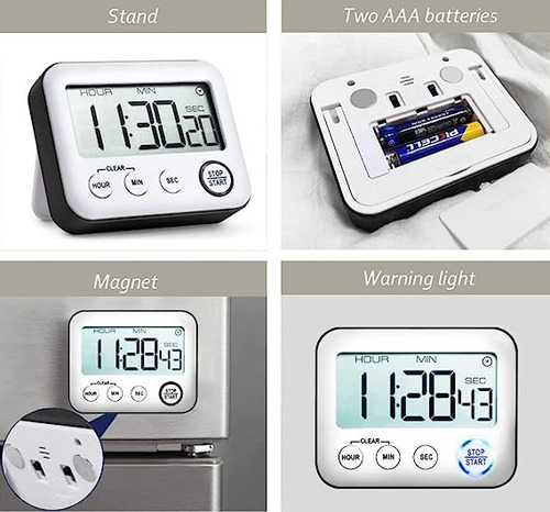 Temporizador E Relogio Timer Despertador Lcd Digital