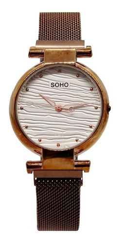 Reloj Pulsera Dama Análogo Malla Tejida Cierre Imantado Soho