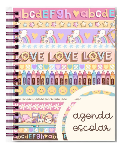 Agenda Escolar Rosa 24 -25 Estudiantes Personalizada Mod R02