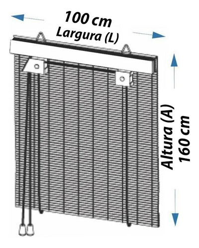 Persiana Horizontal de Rolo PVC Bege (L) 100 X 160 (A) cm Cortina Roller Euroflex 1,00 X 1,60 m