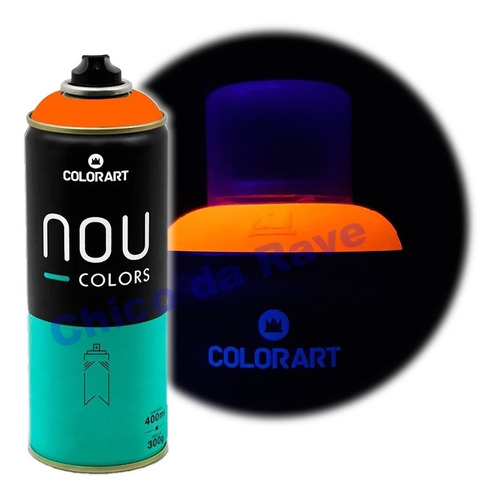 Tinta Spray Laranja Luminoso Neon Fluorescente Nou Colors
