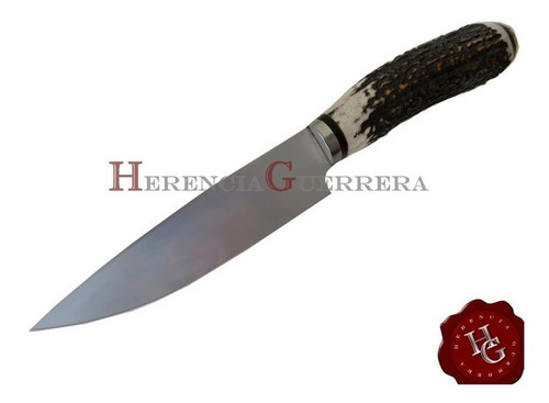 Imagen 3 de 7 de Cuchillo Yarará Criollo Ciervo Colorado Vaina Cuero 12,5