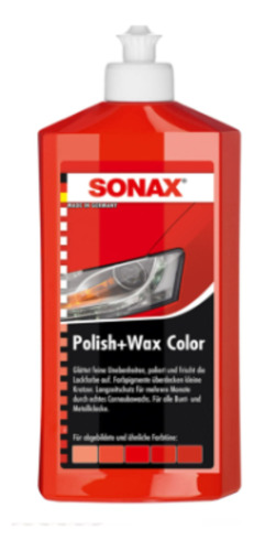 Cera Sonax Polish&wax Rojo 500 Ml