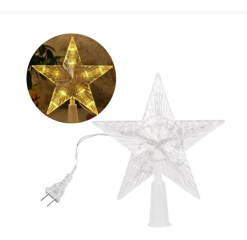 Estrella Para Arbol Navidad Luz Led Blanco Cálido Decoración