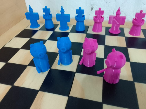 Ajedrez Roblox Impreso 3d Con Tablero-caja De Madera!