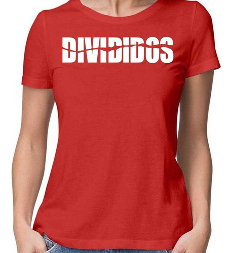 Remera Mujer Divididos 100% Algodón Calidad Premium