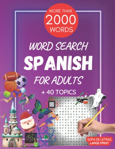 Word Search Spanish For Adults - More Than 2000 Words - 40+