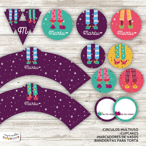 Kit Imprimible Piyama Party Pantuflas