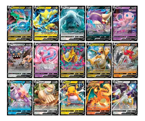 Carta Pokémon Ultra Rara + 30 Cartas Originais Copag em Promoção