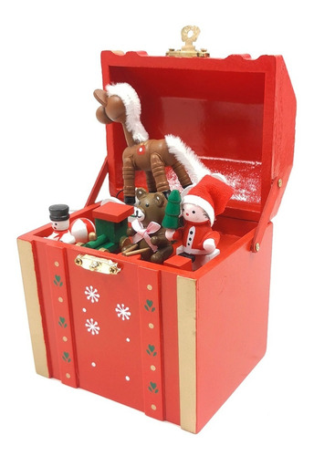 Imagen 6 de 6 de Adorno Navideño Running Caja Musical Baúl