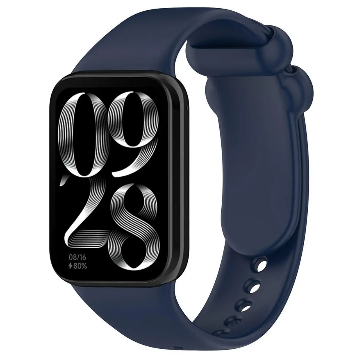 Pulseira Silicone Sport Respirável Para Xiaomi Smart Mi Band 8 9 Pro Redmi Watch 4 Redmi Watch 5 Cor Azul Marinho
