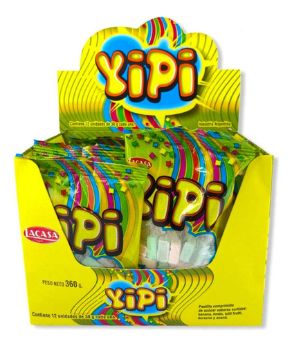 Pastillas Yipi Caja De 12 Unidades 30 Gr C/u