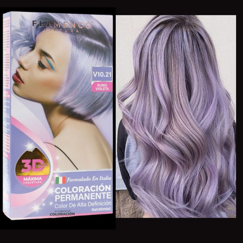  Tintura De Cabello Alta Definición Flamenco Tono Rubio Violeta V10.21