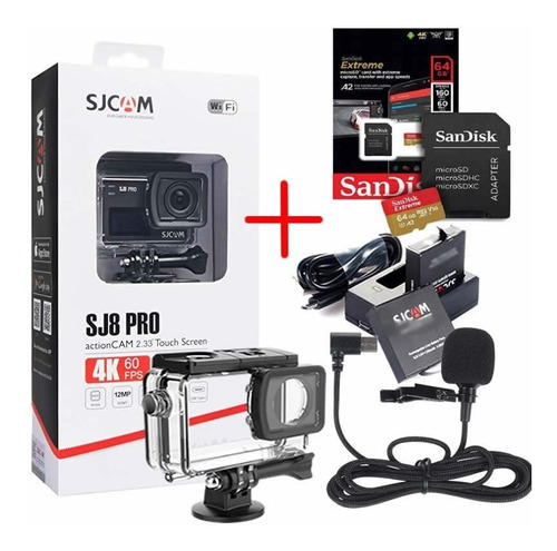 Sjcam Sj8 Pro Original 4k + Kit Bat. + Mic. + 64gb Extreme