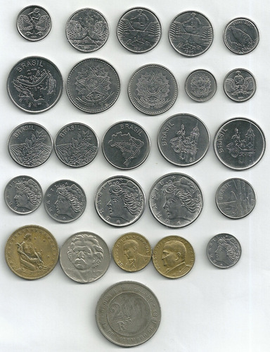 1000 Réis 1927 + 300 Réis 1937 + 5 Centavos 1969 1987 +21 Mo