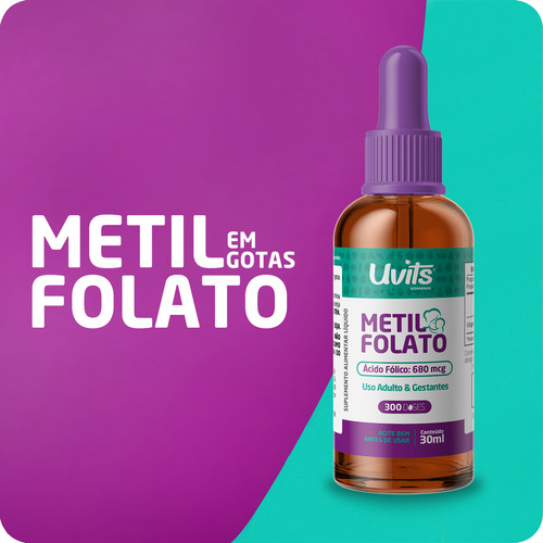 Metilfolato Ácido Fólico Gotas 30ml Liquida - Uvits