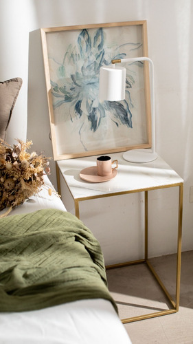 Mesa Luz Arrime Auxiliar Hierro Moderna P/ Sillón O Cama