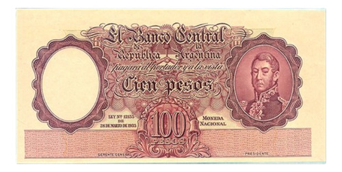 Bn8178 Argentina 1935 Cem Pesos Specimen / Prova Rara