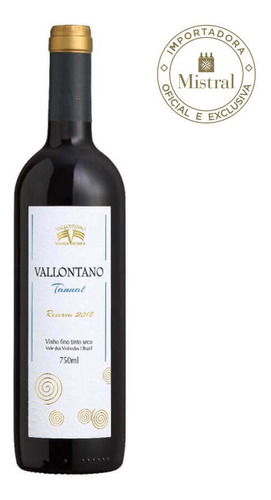 Vinho Tinto Vallontano Reserva Tannat 2020 750ml