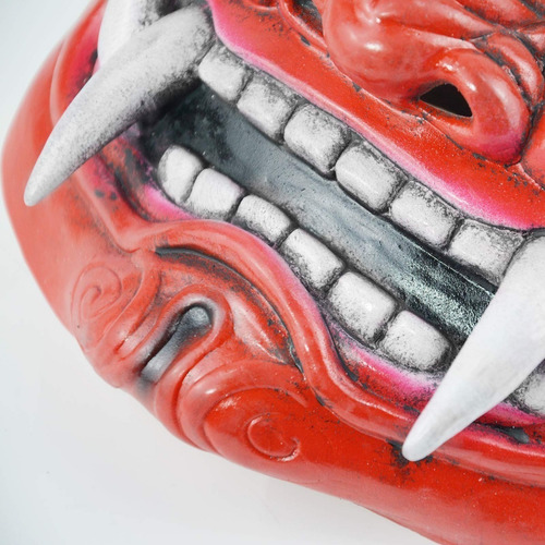 . Máscara De Diablo Rojo Hannya Demon Oni Samurai Noh Kabuk