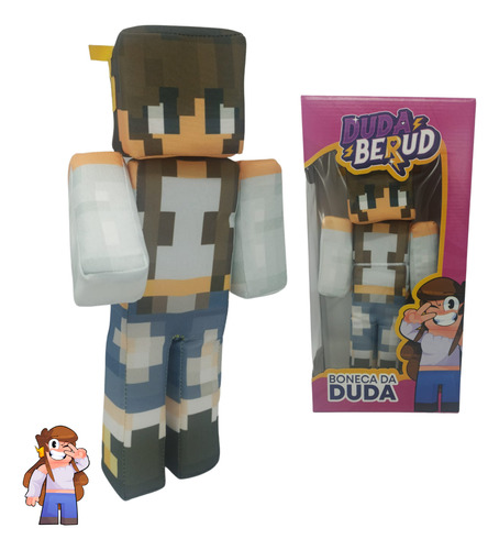 Boneca Duda Berud Minecraft Streamers 35 Cm Jogo Lançamento