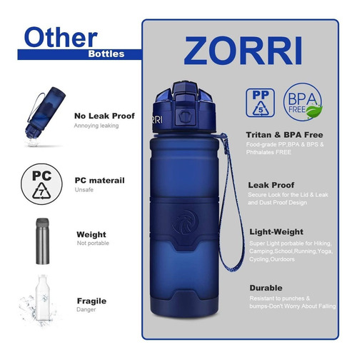 Botella Zorri Deportes De Agua, 400/500/700 Ml / 1l, A Prueb