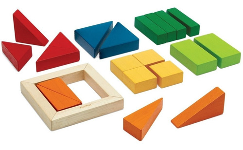 Juego Bloques De Fracciones Geométrico 20 Pzs Plan Toys