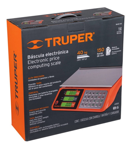 Bascula Electronica Peso Balanza Digital 40 Kg  Truper