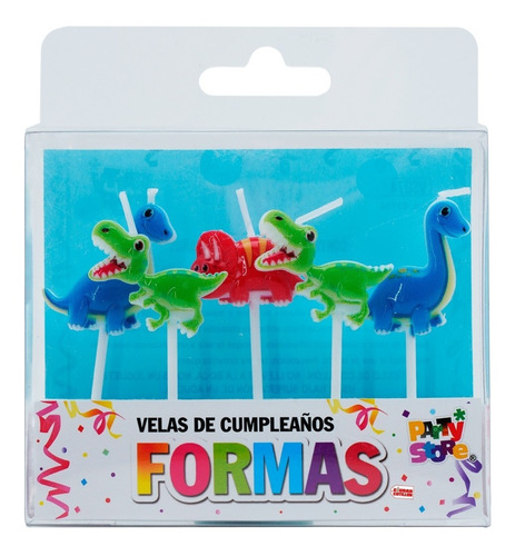 Set Velas Dinosaurios 5 Unidades - Ciudad Cotillón