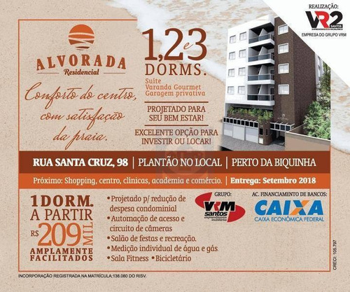 Imagem 30 de 30 de Apartamento Com 1 Dormitório À Venda, 43 M² Por R$ 238.000,00 - Centro - São Vicente/sp - Ap6269