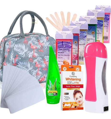 Kit Depilación + 6 Ceras + 300 Bandas Crema Gel Bolso