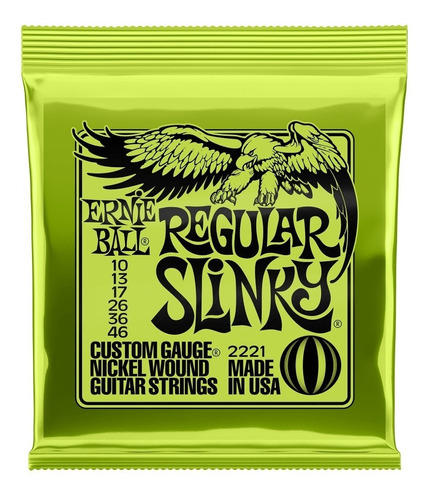 Cuerdas Ernie Ball Regular Slinky 10-46 C/ Pua Dunlop Gratis