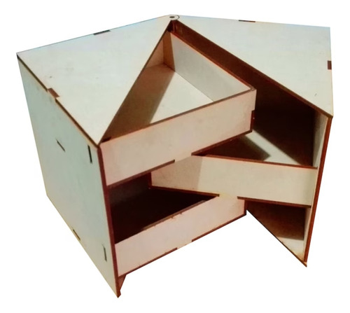 Caja De Madera Organizadora Cubo
