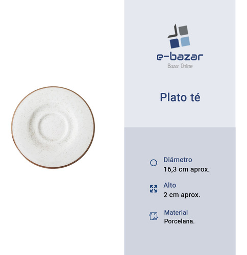 Set X 6 Combo Pocillo Plato Té Corona Artisan 260 Ml