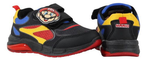 Tenis Niño Mario Bros Luces Led Luigi Original Velcro
