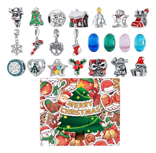 Calendario De Navidad 24 Días Colgantes Pulsera Kit De .