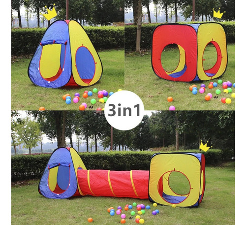 Carpa Infantil Tunel Para Niños Outdoor Azul