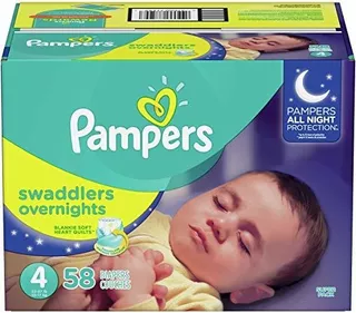 Pañales De Talla 4, 58 Count - Pampers Swaddlers Noches Dese