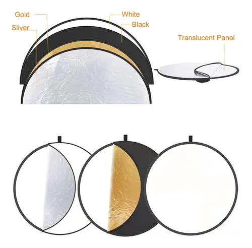 Reflector De Fotografia Con Clip De 24 Pulgadas, 5 En 1, Dif