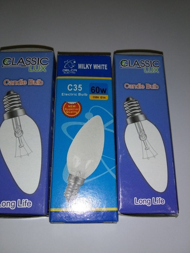 Bombillo Incandecente Tipo Vela De 60w.e14/12.120v.