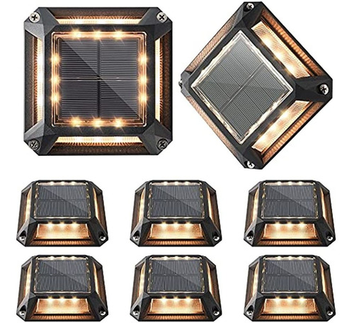 Jackyled 8-pack Solar Deck Lights Solar Powered Dock Lights 