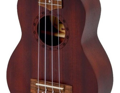 Ukelele Soprano Parquer De Madera Color Marron Con Funda