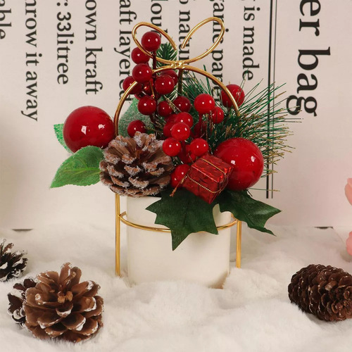 Centros De Mesa Navideños En Maceta Con Forma De Cono De Pin