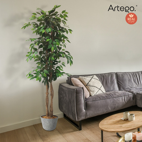 Planta Artificial Moderna Con Maceta Decorativa Real Style Ficus Grande De 170cm De Alto Artego Para Hogar Sala Comercio Oficina